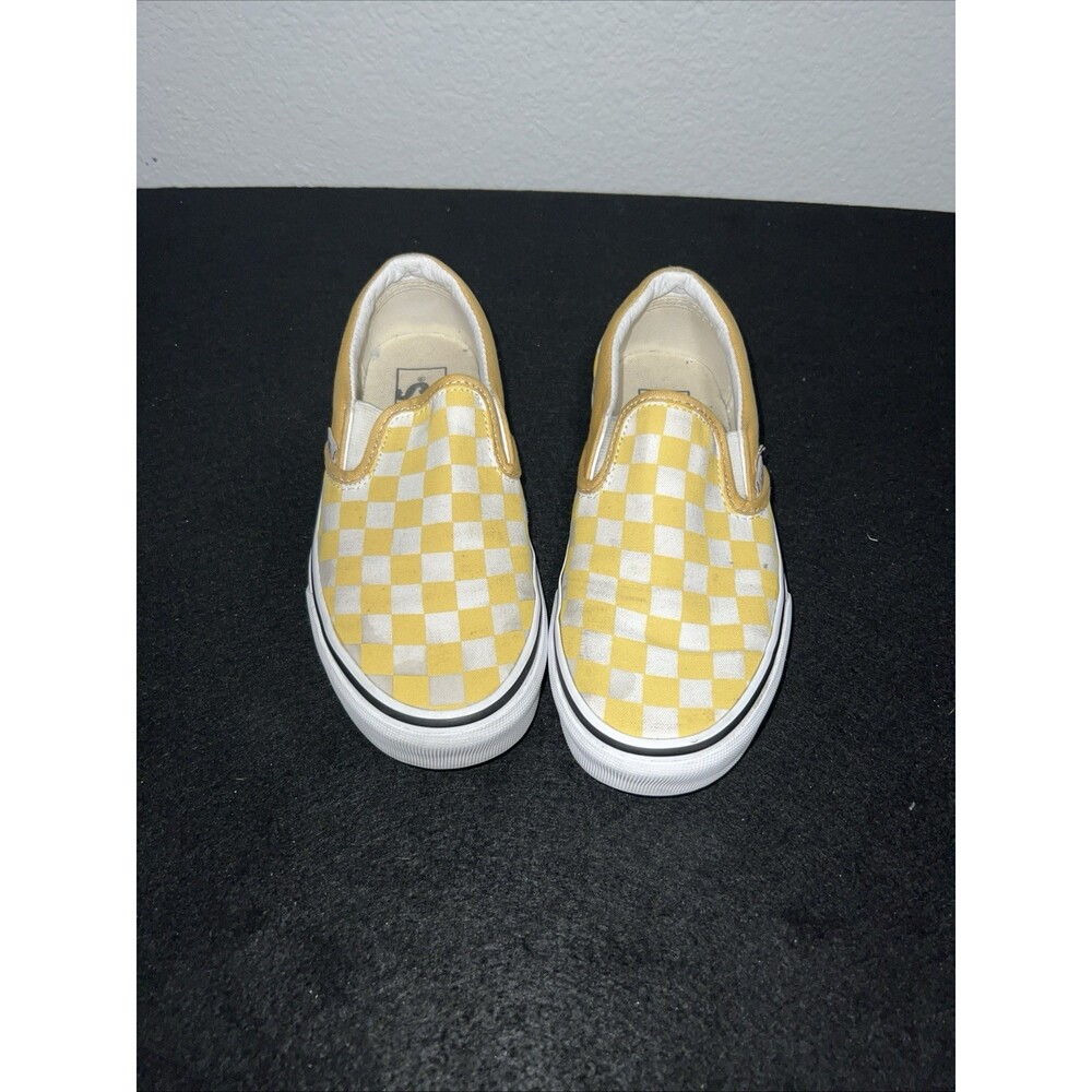 VANS Yellow Checkerboard Slip On Sneakers Unisex Skate Shoe Mens 4 Women’s 5.5